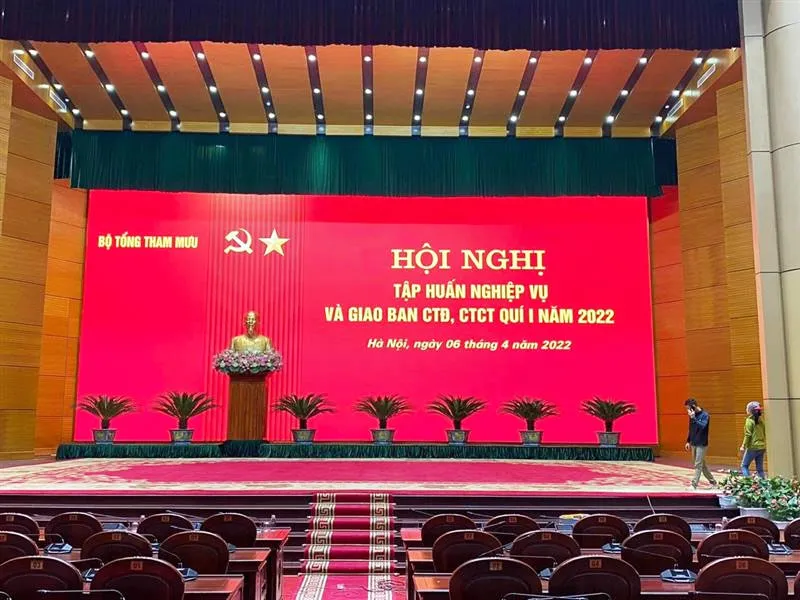 Cung cấp, lắp đặt 200m² màn hình led cho Hội trường của Bộ Quốc Phòng