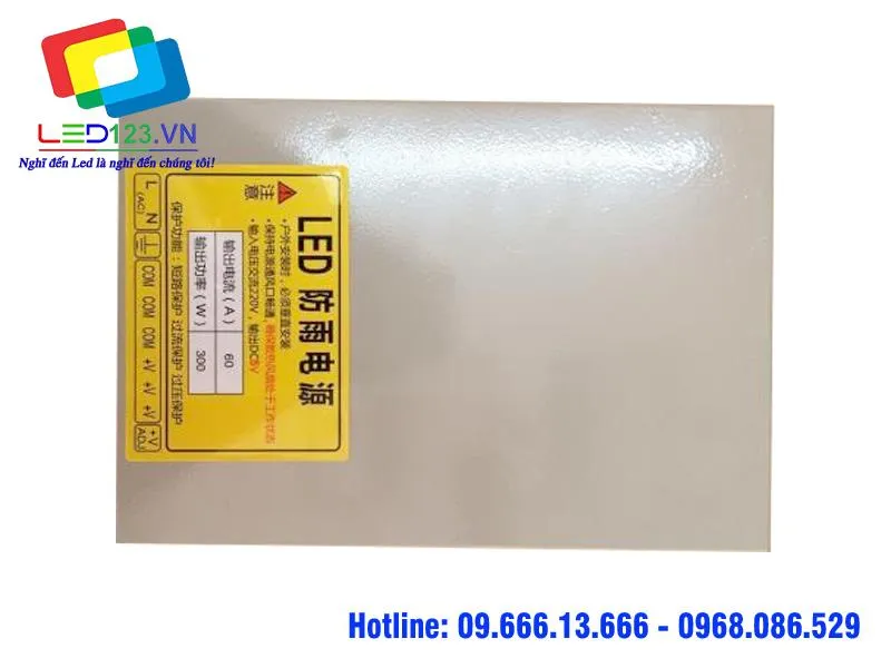 Nguồn LED 5V70A ngoài trời tem vàng