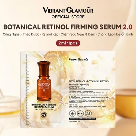 Serum Retinol thực vật sống động. Kích thước nhỏ. Làm săn chắc da 2ml
