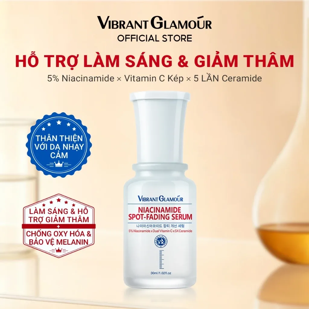 Vibrant Glamour Serum 5 Niacinamide + 5X Ceramide. Hỗ trợ làm sáng da 30ml