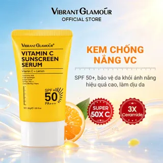 Kem chống nắng VIBRANT GLAMOUR Vitamin C SPF 50+ PA+++ Chống tia UV, dưỡng ẩm làm sáng da phù hợp với da khô 30g